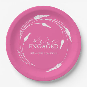 Assiettes En Carton Plaques de papier mariage Fuchsia  rose