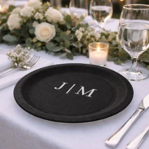 Assiettes En Carton Plaques de papier Mariage Monogramme personnalisab