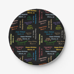 Assiettes En Carton Plaques de papier Mars, 15 Anniversaire