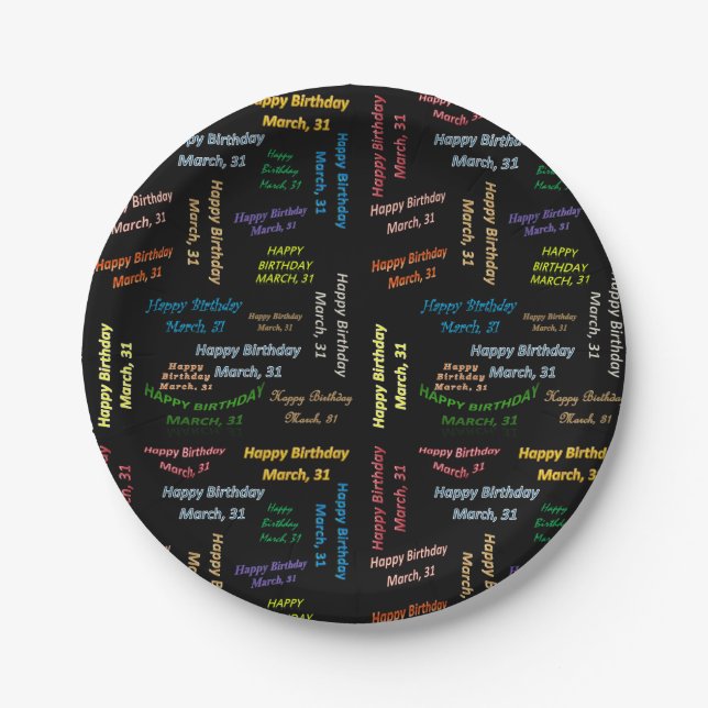 Assiettes En Carton Plaques de papier Mars, 31 Anniversaire (Devant)