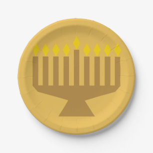 Assiettes En Carton Plaques de papier Menorah personnalisées