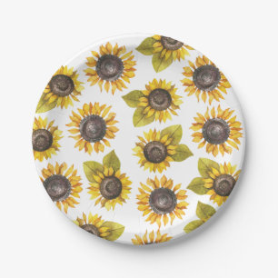 Assiettes En Carton Plaques de papier Motif de tournesol