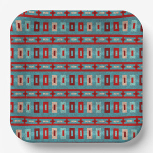 Assiettes En Carton Plaques de papier Motif géométrique Mesas Sud-Ou