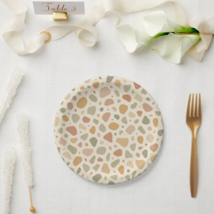 Assiettes En Carton Plaques de papier Motif inspirées du Terrazzo