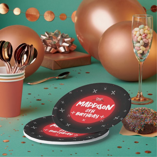 Assiettes En Carton Plaques de papier Ninja noir (Multi)