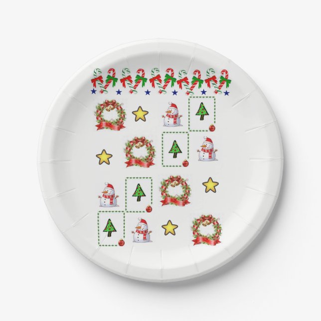 Assiettes En Carton Plaques de papier Noël (Devant)