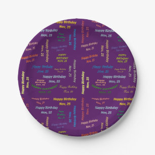 Assiettes En Carton Plaques de papier novembre, 25 Anniversaire
