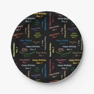 Assiettes En Carton Plaques de papier novembre, 7 anniversaire