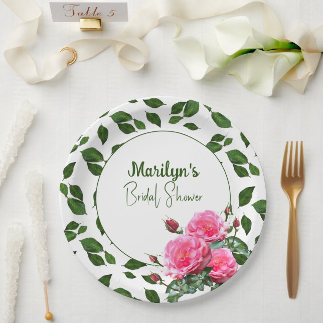 Assiettes En Carton Plaques de papier personnalisées Fête des mariées  (Mariage)