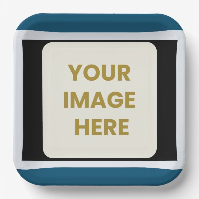 Assiettes En Carton Plaques de papier personnalisées | Photo. Retro. D (Recto)