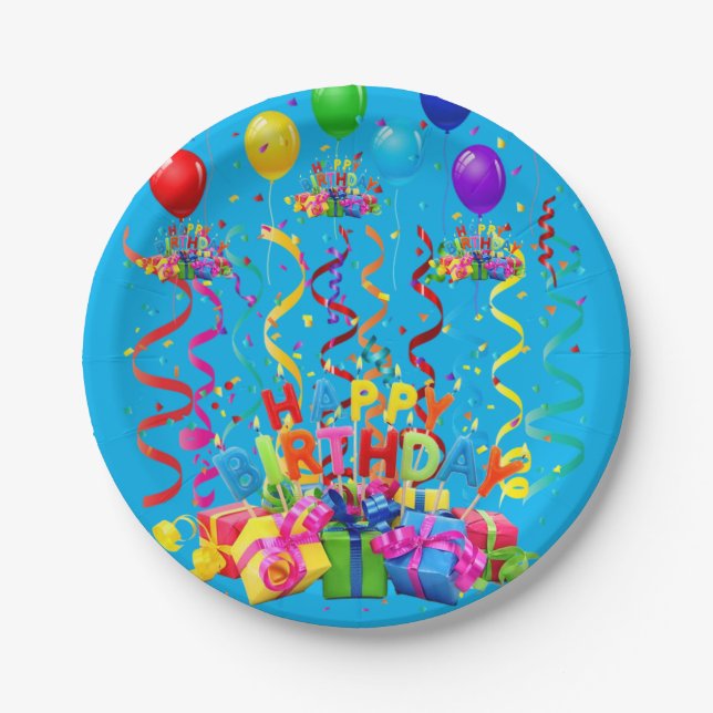 Assiettes En Carton Plaques de papier, Plaques de papier d'anniversair (Devant)