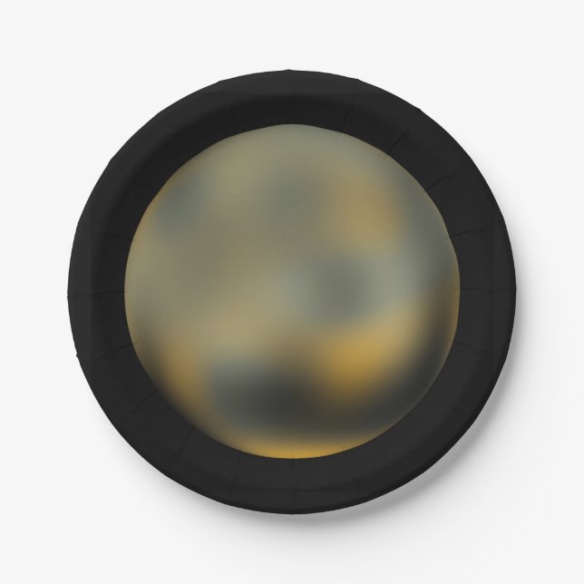 Assiettes En Carton Plaques de papier Pluton Planète (Devant)