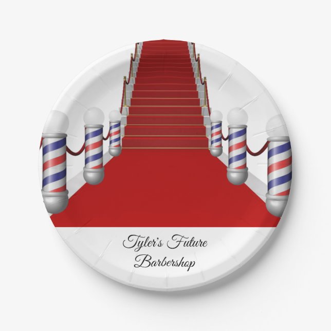 Assiettes En Carton Plaques de papier Poteau en barbier (Devant)