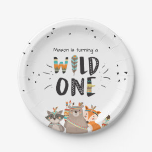 Assiettes En Carton Plaques de papier pour anniversaire Wild One Triba