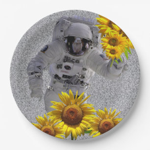 Assiettes En Carton Plaques de papier pour astronautes de tournesol