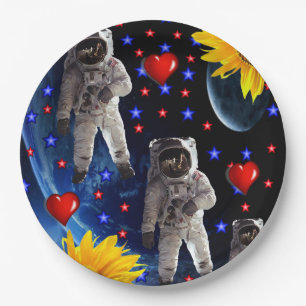 Assiettes En Carton Plaques de papier pour astronautes de tournesol