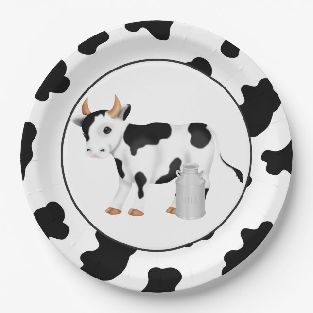 Assiettes En Carton Plaques de papier pour vache de campagne (Devant)