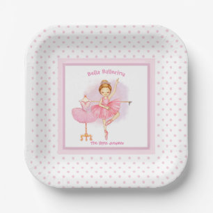 Assiettes En Carton Plaques de papier rose Ballerina Baby