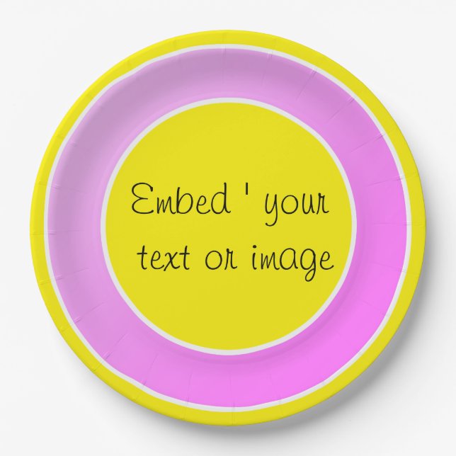 Assiettes En Carton Plaques de papier rose simples (Devant)