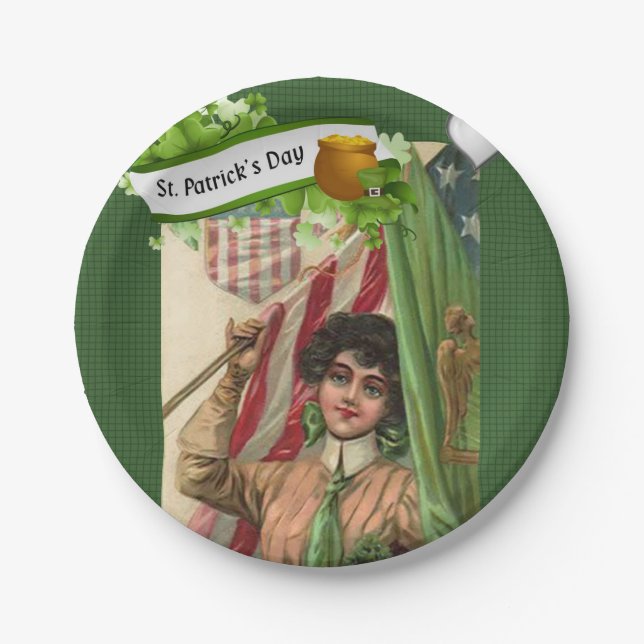 Assiettes En Carton Plaques de papier Saint Patrick's Day (Devant)