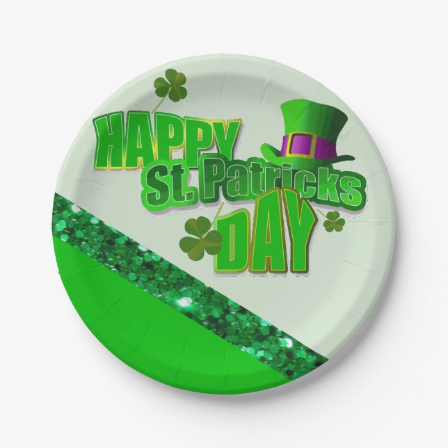 Assiettes En Carton Plaques de papier Saint Patrick's Day (Devant)