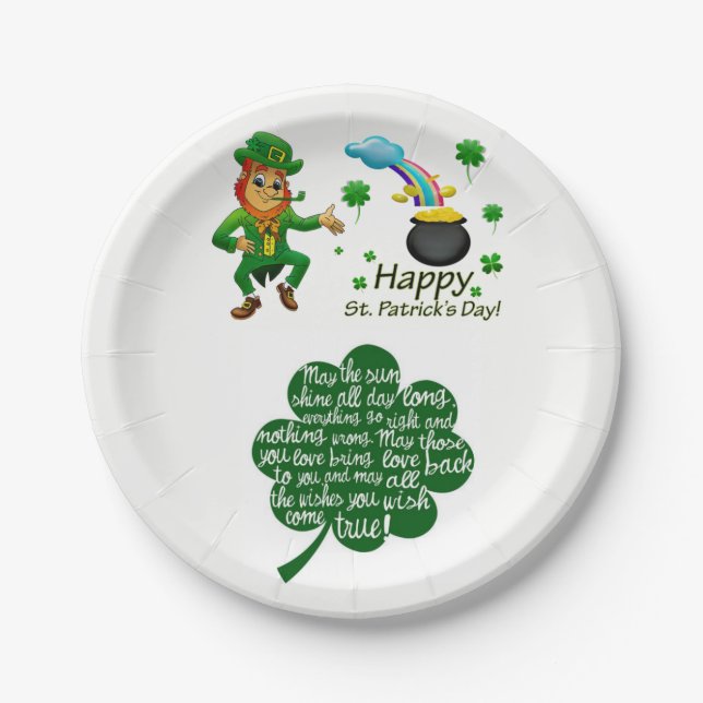 Assiettes En Carton Plaques de papier Saint Patrick's Day (Devant)