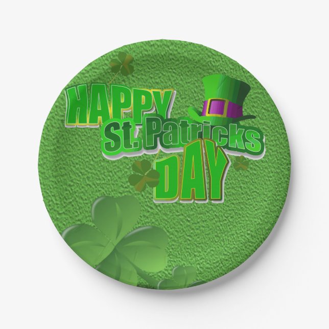 Assiettes En Carton Plaques de papier Saint Patrick's Day (Devant)