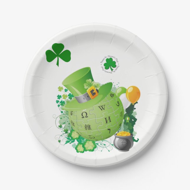 Assiettes En Carton Plaques de papier Saint Patrick's Day (Devant)