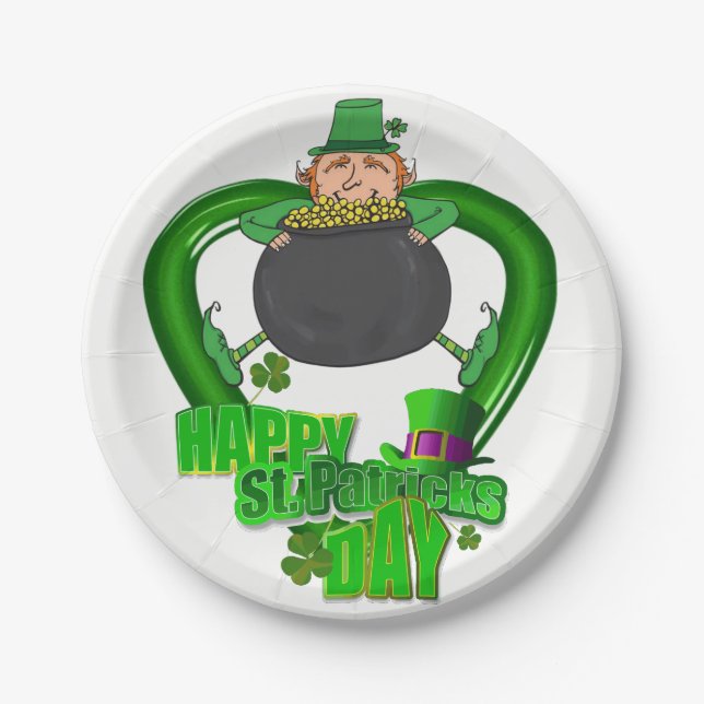 Assiettes En Carton Plaques de papier Saint Patrick's Day (Devant)