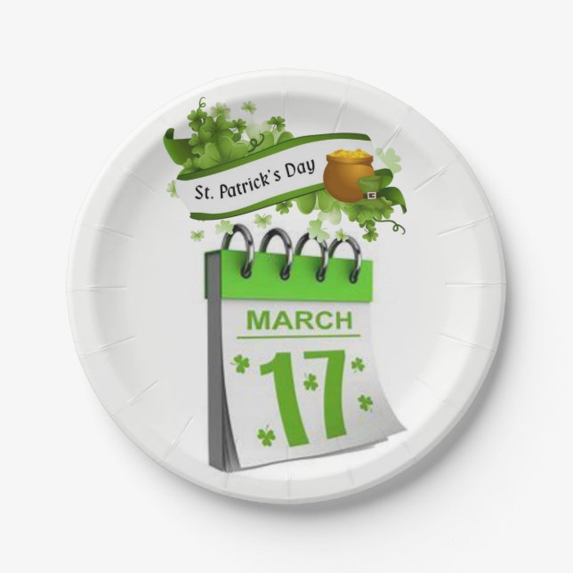 Assiettes En Carton Plaques de papier Saint Patrick's Day (Devant)