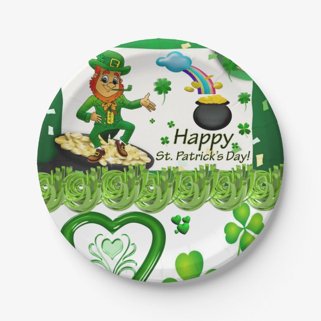 Assiettes En Carton Plaques de papier Saint Patrick's Day (Devant)