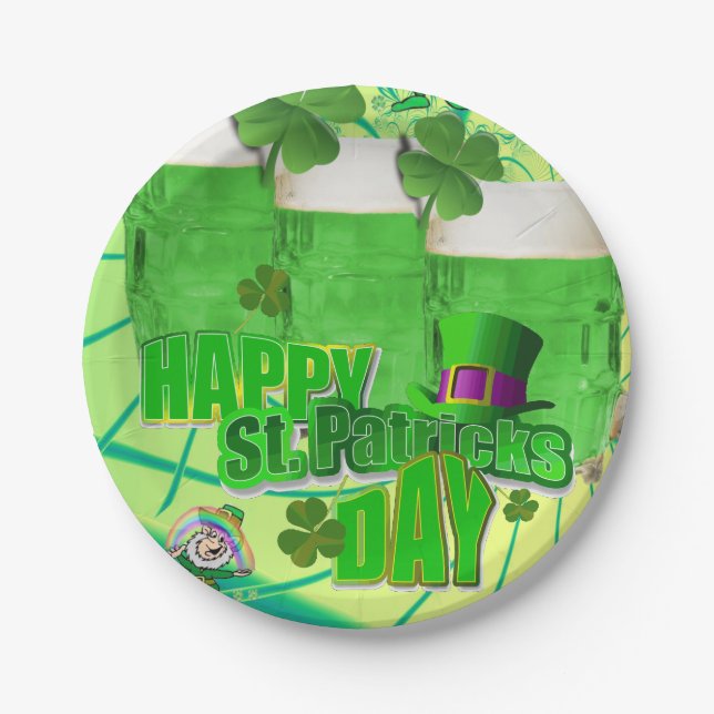 Assiettes En Carton Plaques de papier Saint Patrick's Day (Devant)
