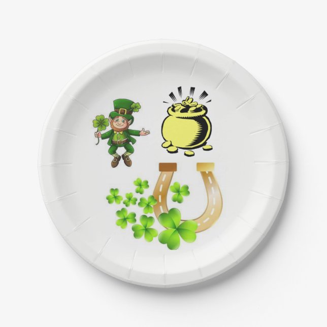 Assiettes En Carton Plaques de papier Saint Patrick's Day (Devant)