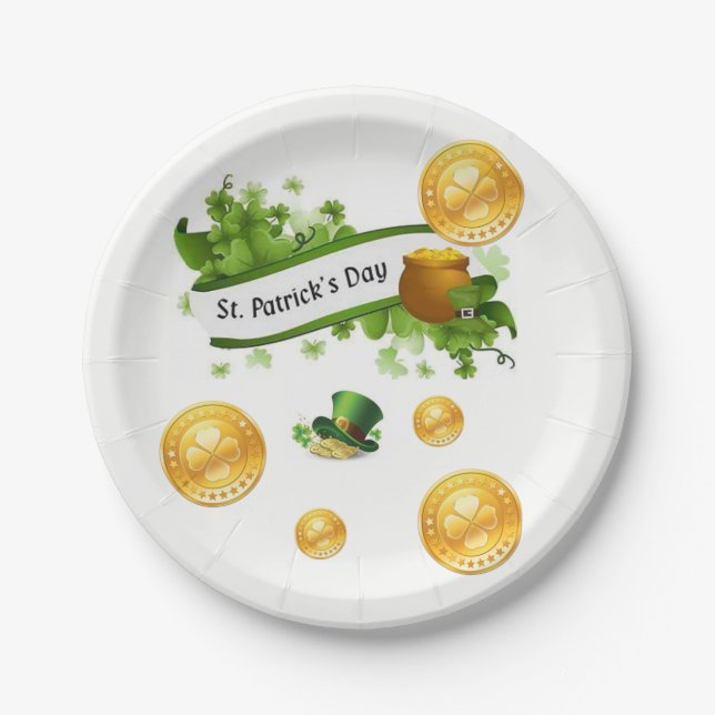 Assiettes En Carton Plaques de papier Saint Patrick's Day (Devant)