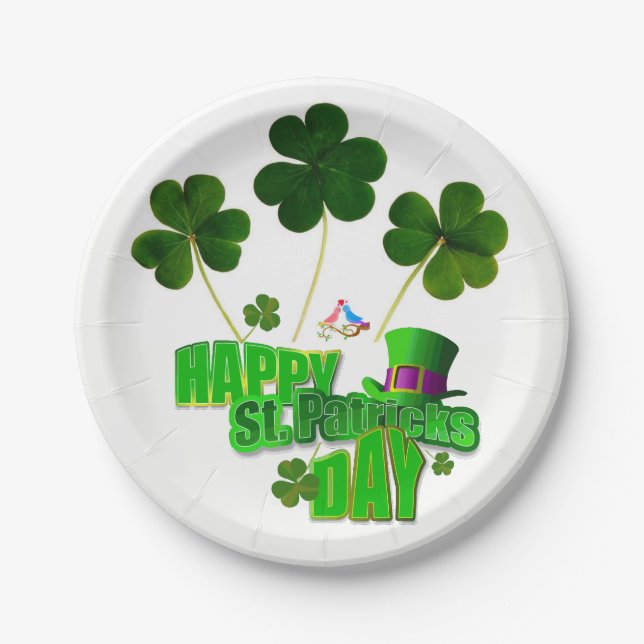 Assiettes En Carton Plaques de papier Saint Patrick's Day (Devant)