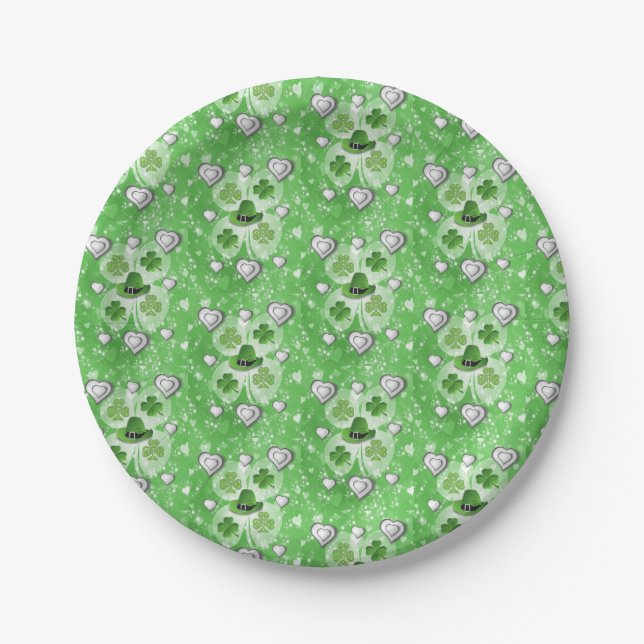 Assiettes En Carton Plaques de papier Saint Patrick's Day (Devant)