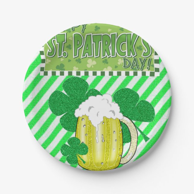 Assiettes En Carton Plaques de papier Saint Patrick's Day (Devant)