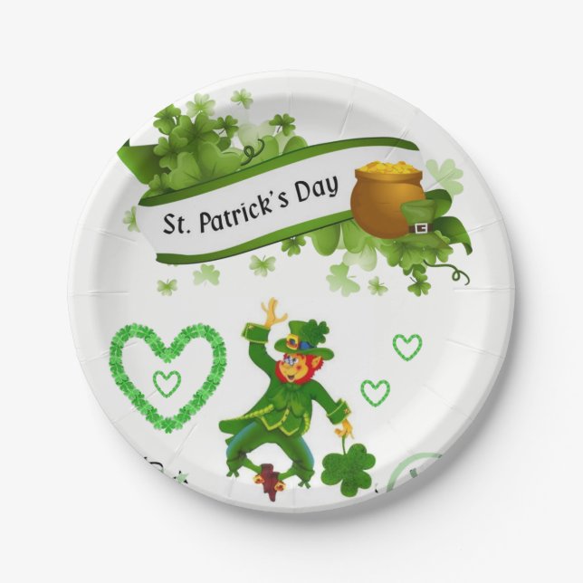 Assiettes En Carton Plaques de papier Saint Patrick's Day (Devant)
