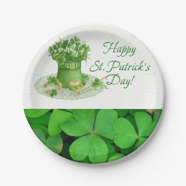 Assiettes En Carton Plaques de papier Saint Patrick's Day (Devant)