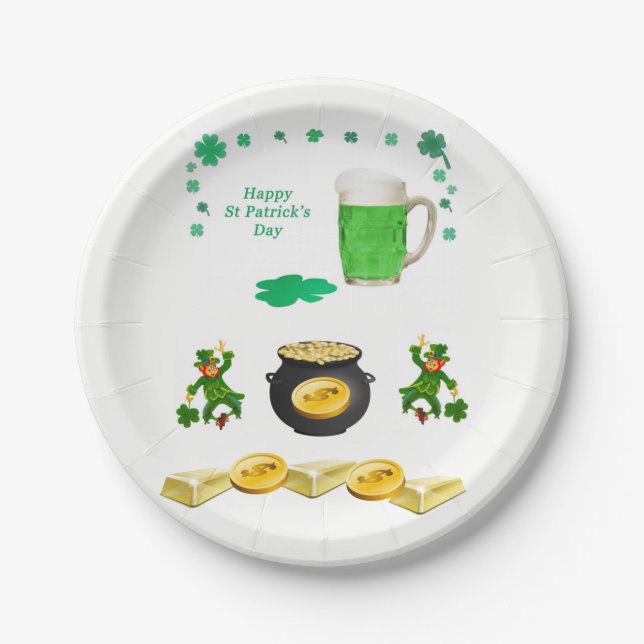 Assiettes En Carton Plaques de papier Saint Patrick's Day (Devant)