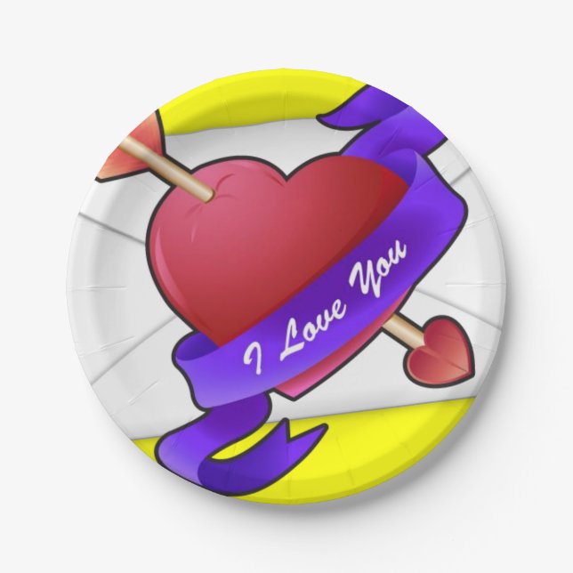 Assiettes En Carton Plaques de papier Saint-Valentin (Devant)