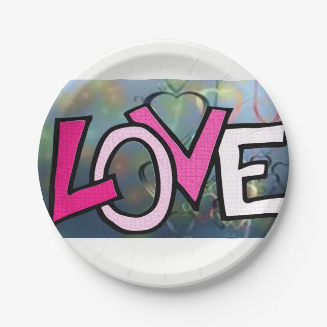 Assiettes En Carton Plaques de papier Saint-Valentin (Devant)