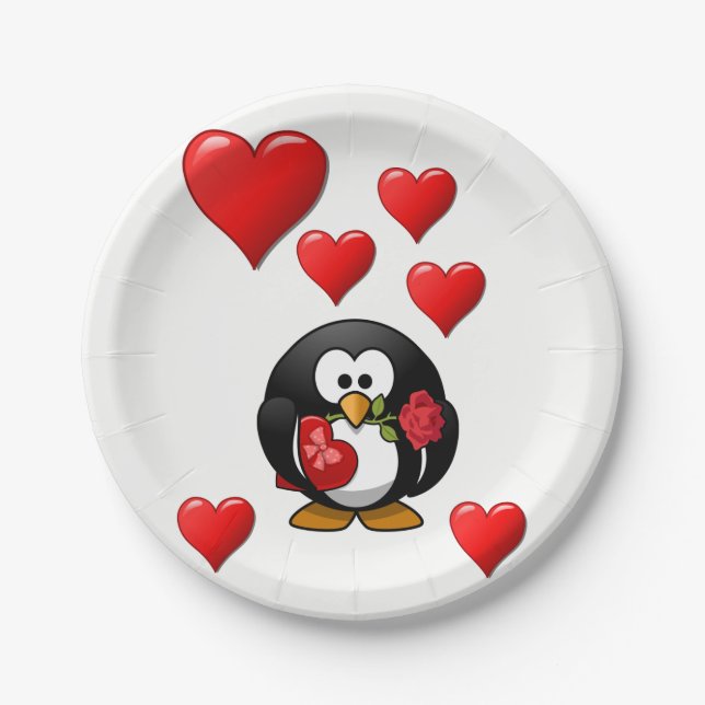 Assiettes En Carton Plaques de papier Saint-Valentin (Devant)