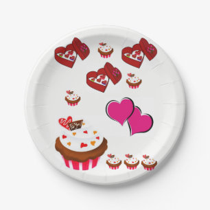 Assiettes En Carton Plaques de papier Saint-Valentin