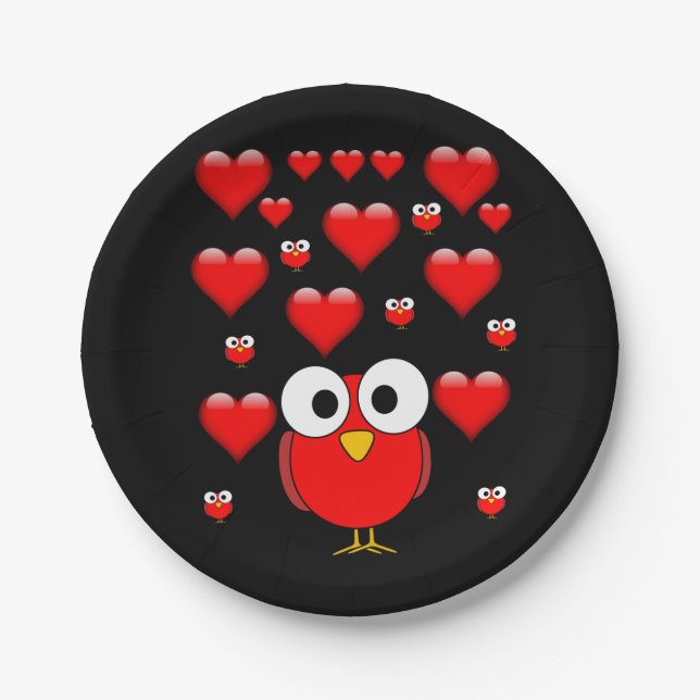 Assiettes En Carton Plaques de papier Saint-Valentin (Devant)