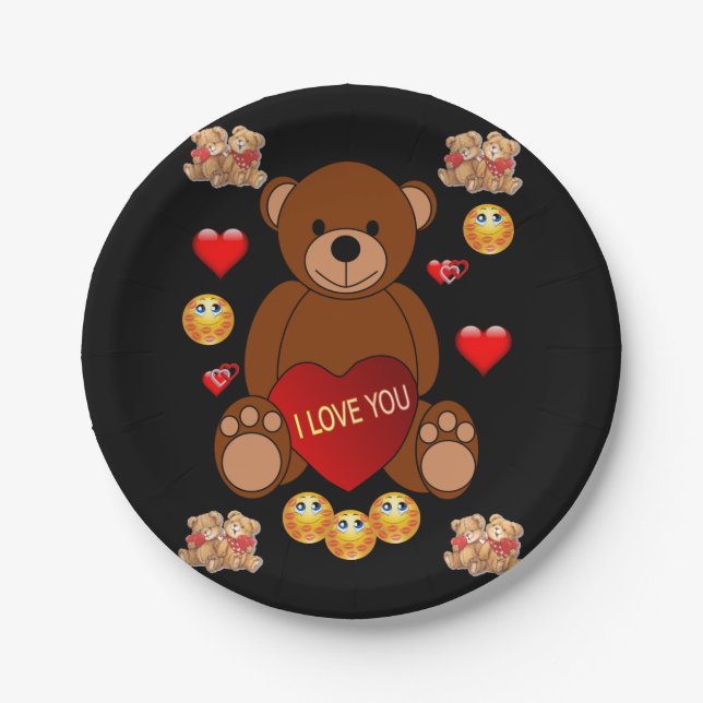 Assiettes En Carton Plaques de papier Saint-Valentin (Devant)