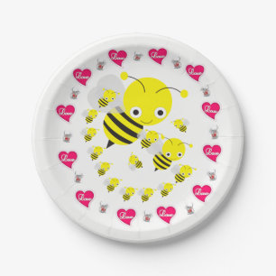 Assiettes En Carton Plaques de papier Saint Valentin Bumblebee Mice