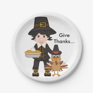 Assiettes En Carton Plaques de papier sur mesure Thanksgiving/Pilgrie