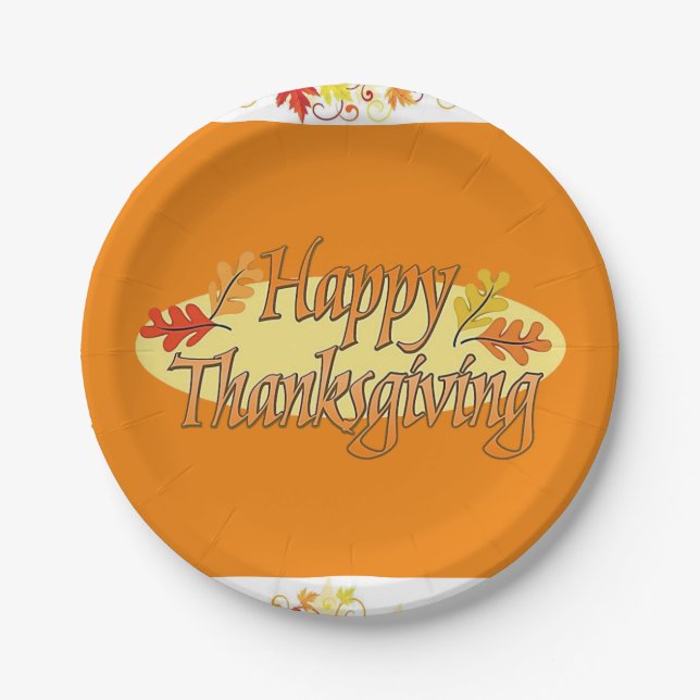 Assiettes En Carton Plaques de papier Thanksgiving (Devant)