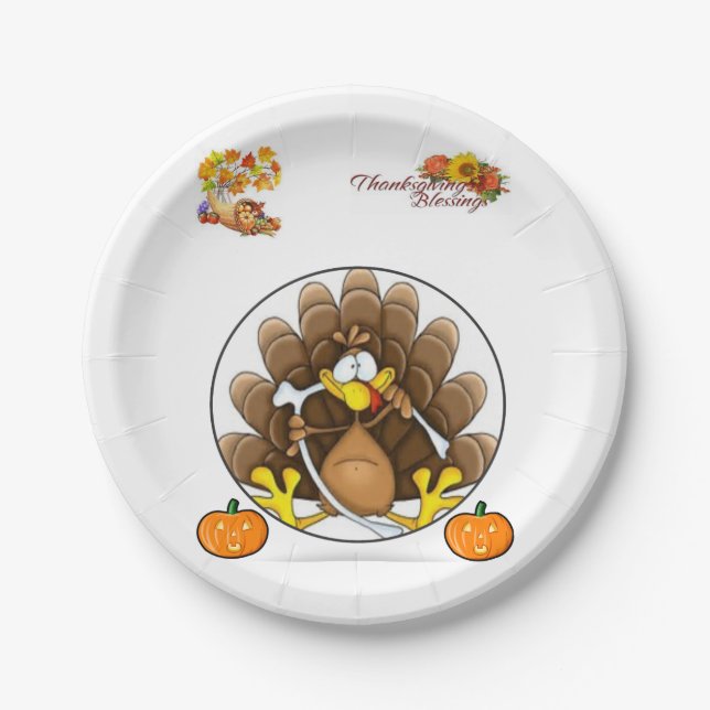 Assiettes En Carton Plaques de papier Thanksgiving (Devant)